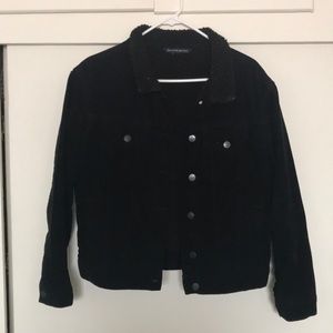Brandy Melville black corduroy bomber jacket